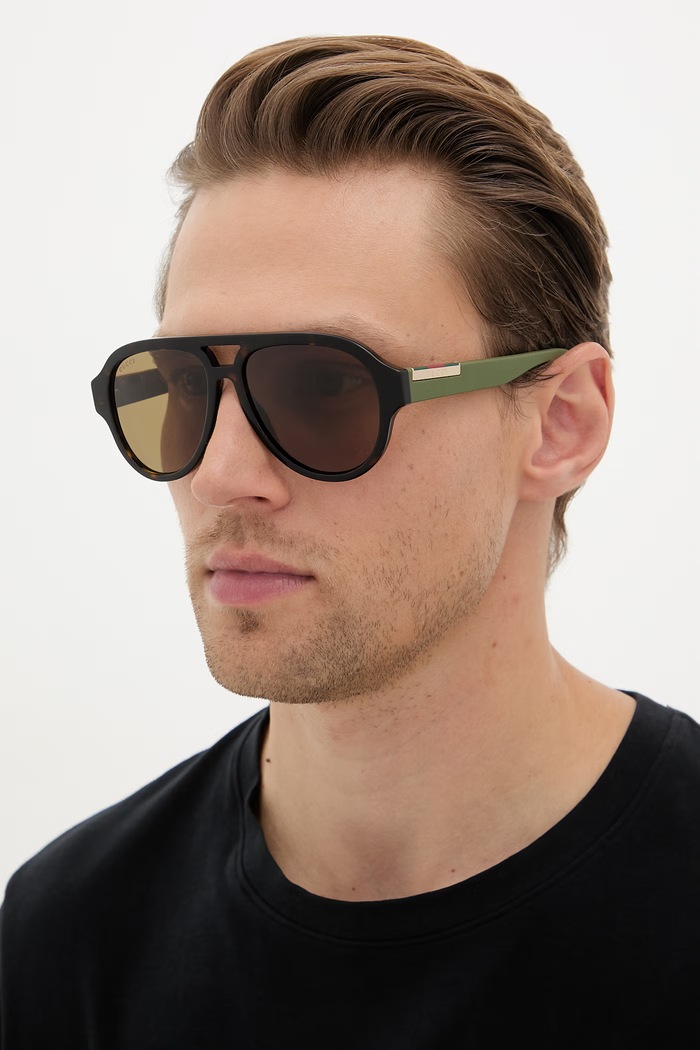 Gucci slnečné okuliare pilot pánske hnedá GG2088S