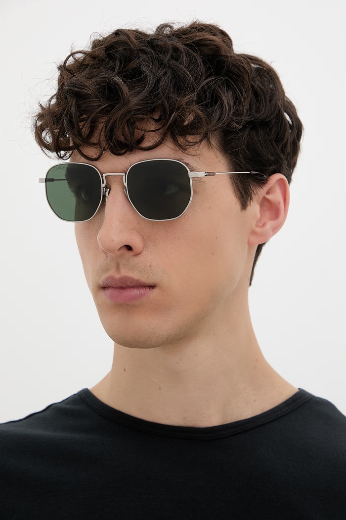 Gucci ochelari de soare pentru bărbați argintiu GG2095S