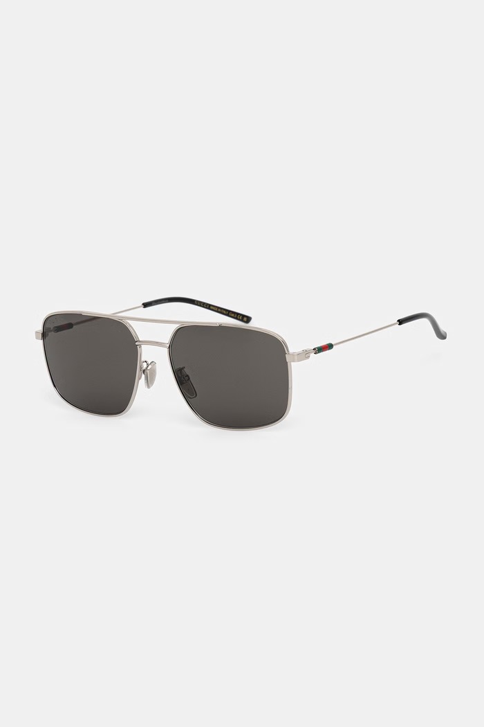 Gucci štvorcové slnečné okuliare pánske GG2096SA strieborná AA00