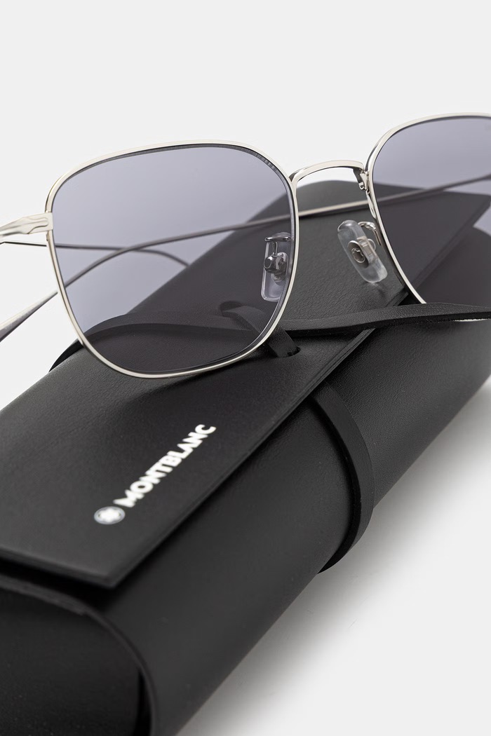 Montblanc slnečné okuliare pánske MB0477SA strieborná