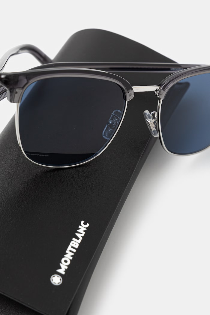 Montblanc ochelari de soare bărbați argintiu MB0488SA