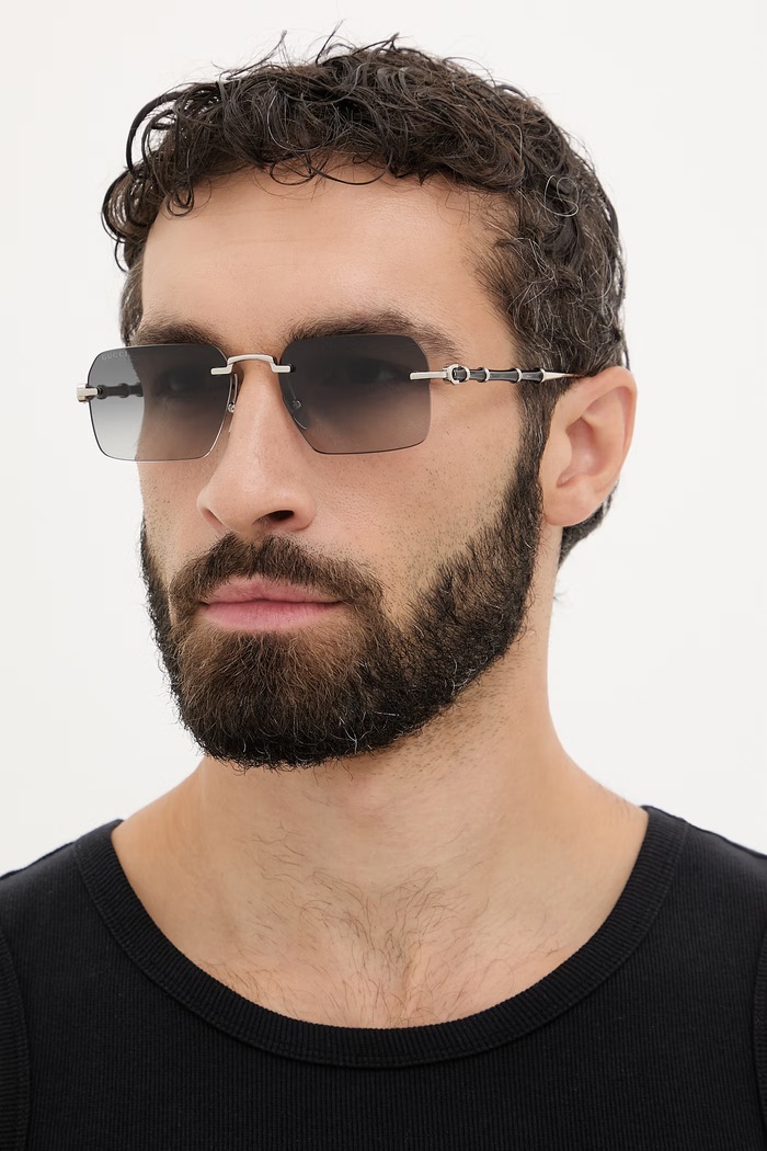 Gucci okulary przeciwsłoneczne męskie srebrny GG2154S