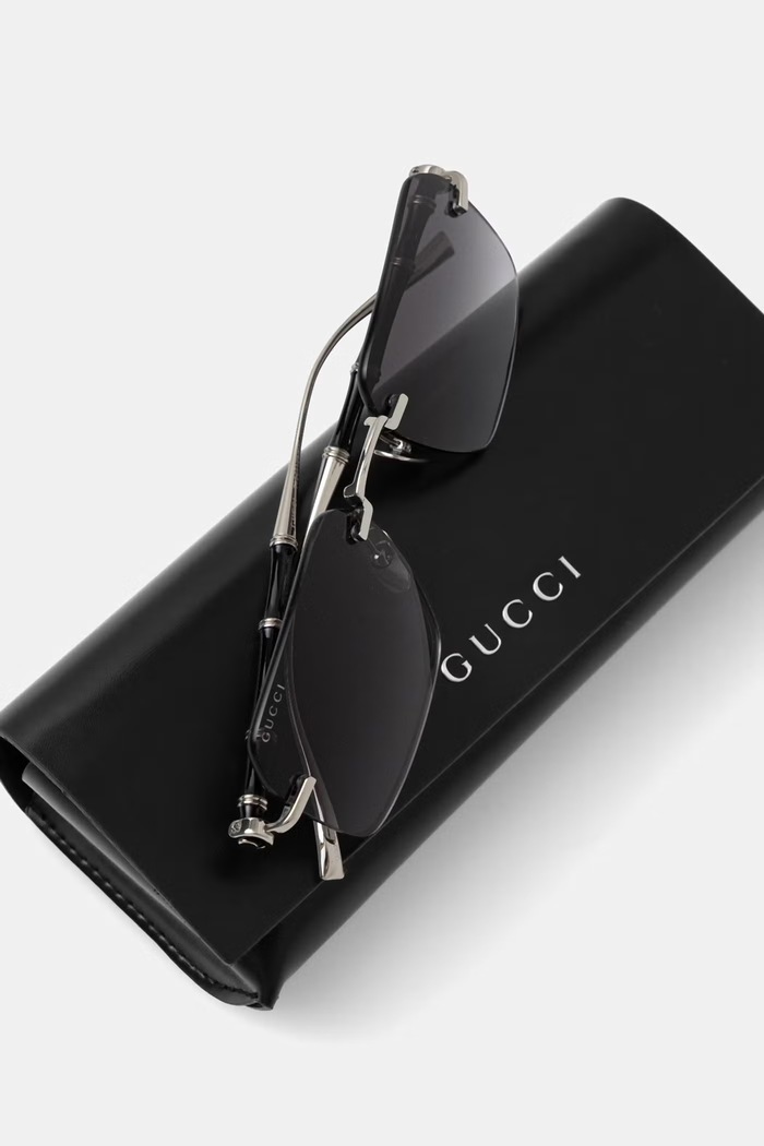 Gucci okulary przeciwsłoneczne męskie srebrny GG2154S