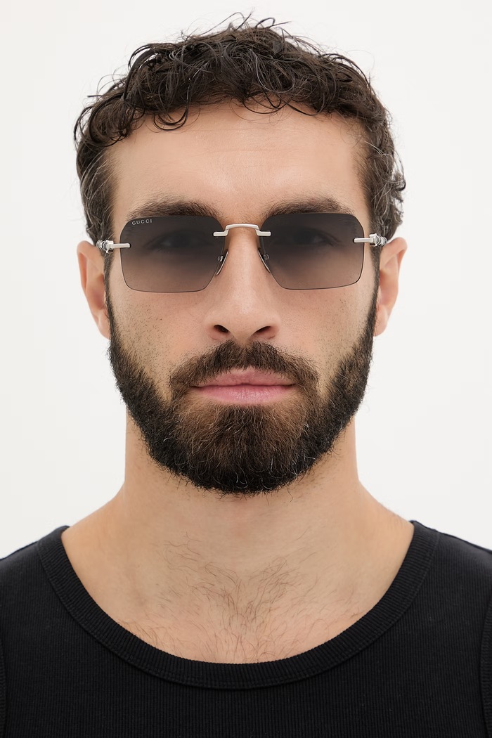 Gucci okulary przeciwsłoneczne męskie GG2154S srebrny