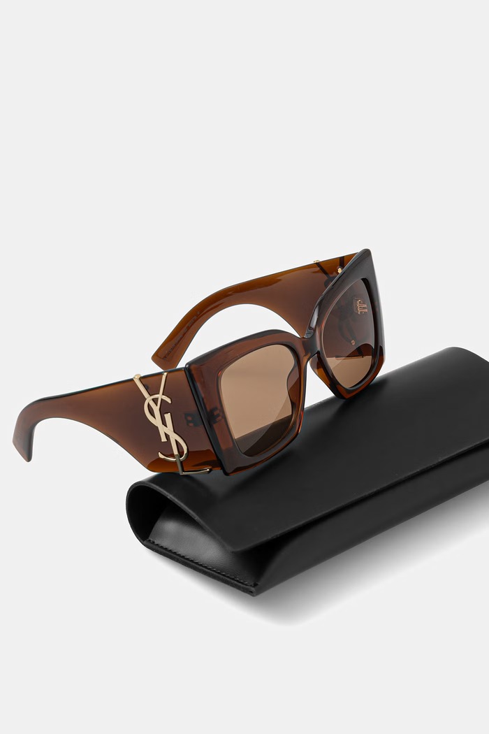 Doplňky Saint Laurent sluneční brýle pánské SL.M119.BLAZE.CRYSTAL hnědá