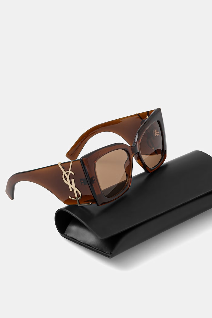 Doplňky Saint Laurent sluneční brýle pánské SL.M119.BLAZE.CRYSTAL hnědá