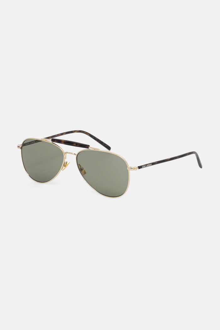 Saint Laurent okulary przeciwsłoneczne pilotki męskie złoty SL.864