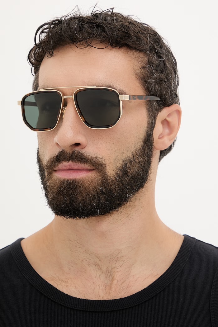 Gucci okulary przeciwsłoneczne męskie złoty GG2073S