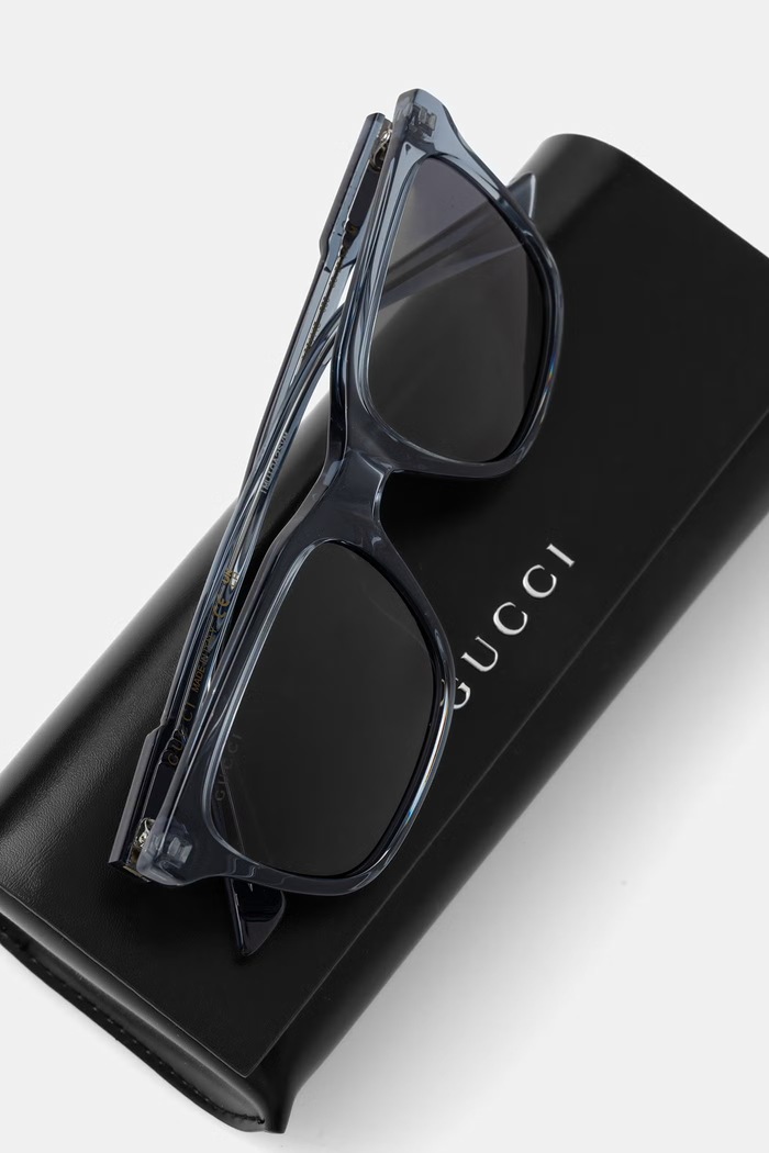 Gucci okulary przeciwsłoneczne kwadratowe męskie niebieski GG2114S