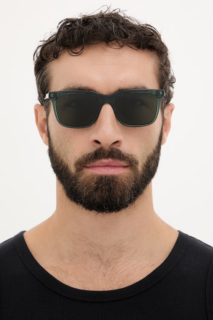 Gucci okulary przeciwsłoneczne kwadratowe męskie GG2114S zielony