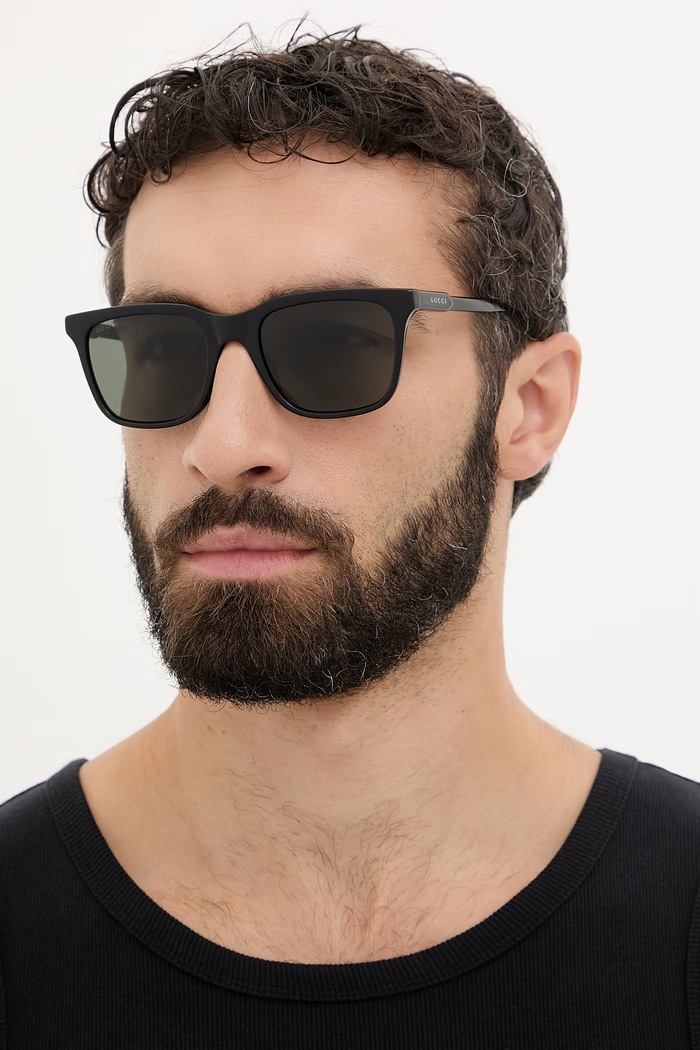 Gucci okulary przeciwsłoneczne kwadratowe męskie czarny GG2114S