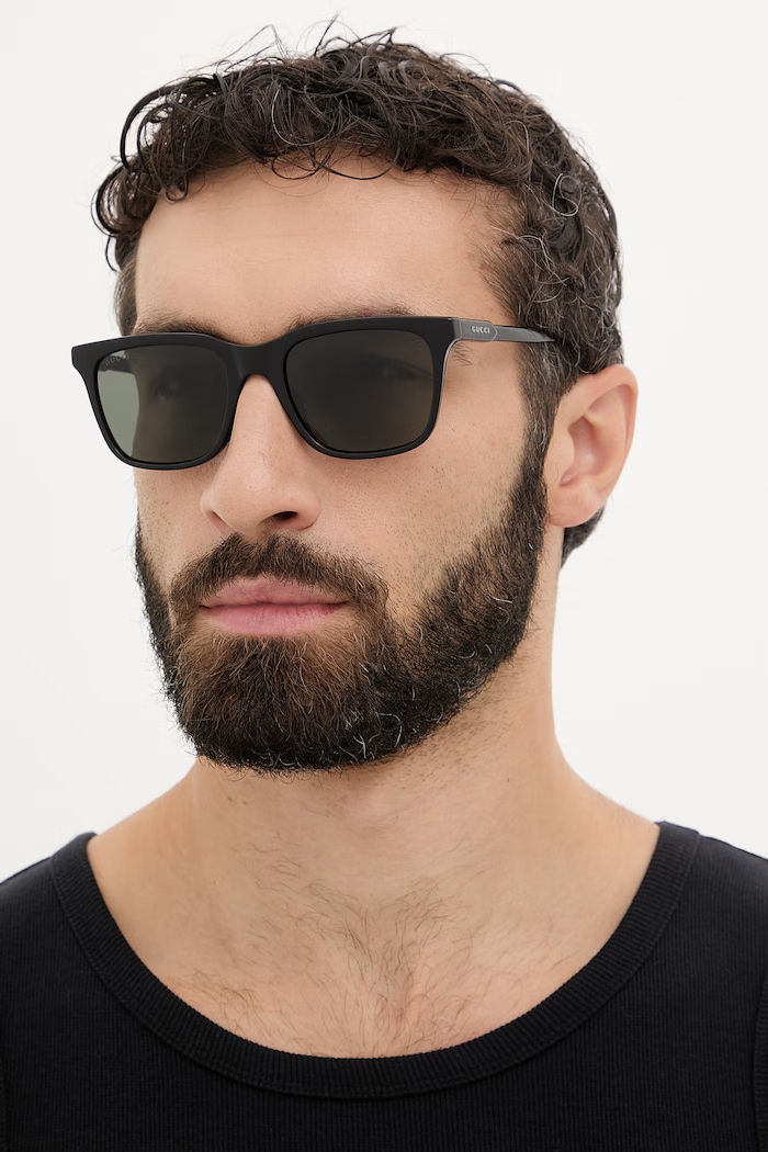 Gucci okulary przeciwsłoneczne kwadratowe męskie czarny GG2114S
