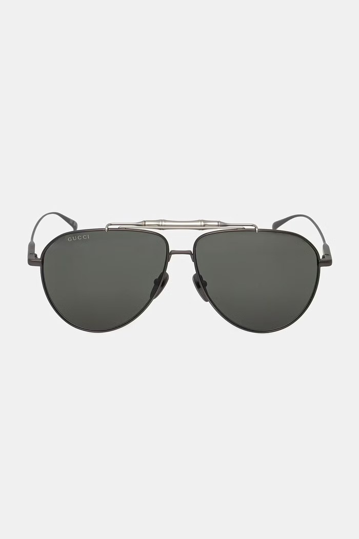 Akcesoria Gucci okulary przeciwsłoneczne pilotki męskie GG2064S szary