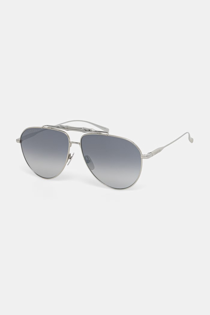 Gucci okulary przeciwsłoneczne pilotki męskie GG2064S srebrny AA00