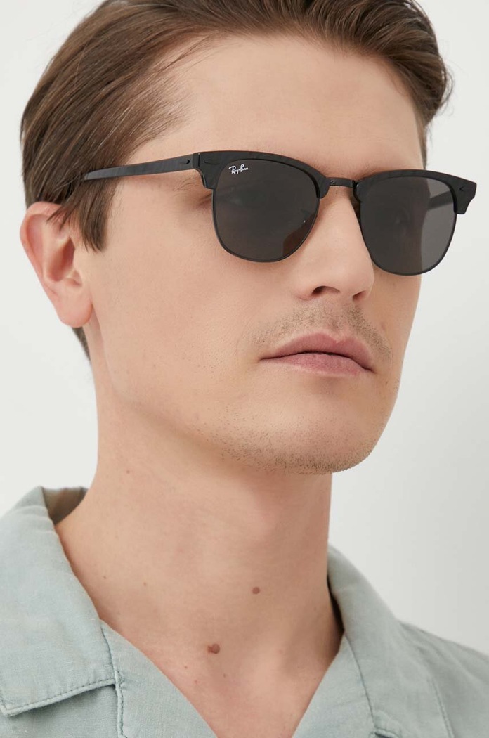 Akcesoria Ray-Ban - Okulary przeciwsłoneczne CLUBMASTER 0RB3016.1305B1.51 czarny