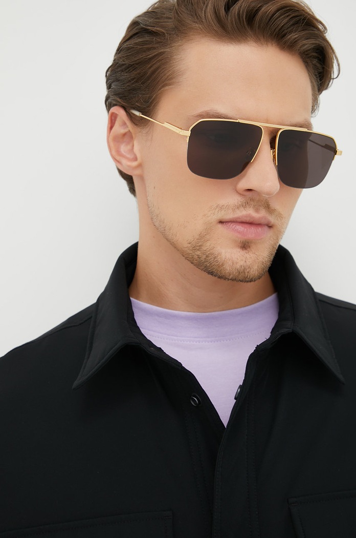 Bottega Veneta okulary przeciwsłoneczne jednolita złoty BV1149S
