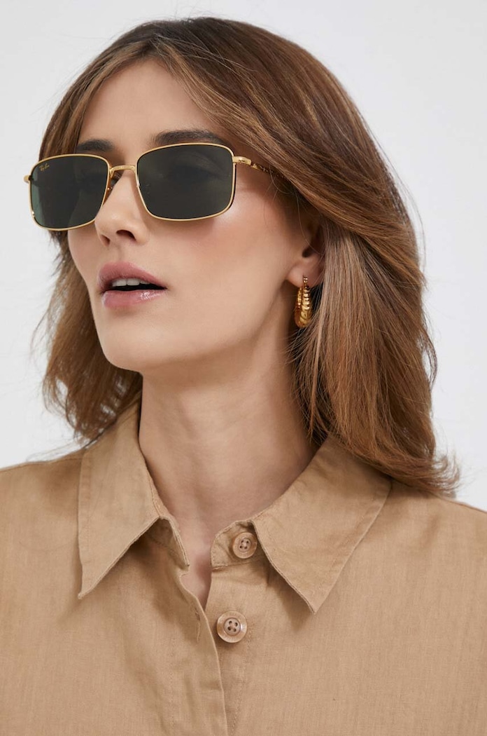 Akcesoria Ray-Ban okulary przeciwsłoneczne 0RB3717 złoty
