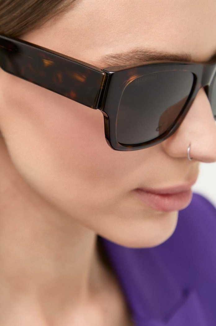 Okulary przeciwsłoneczne Balenciaga brązowy BB0262SA