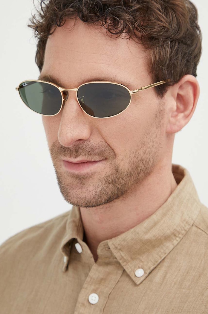 Akcesoria Ray-Ban okulary przeciwsłoneczne 0RB3734 złoty