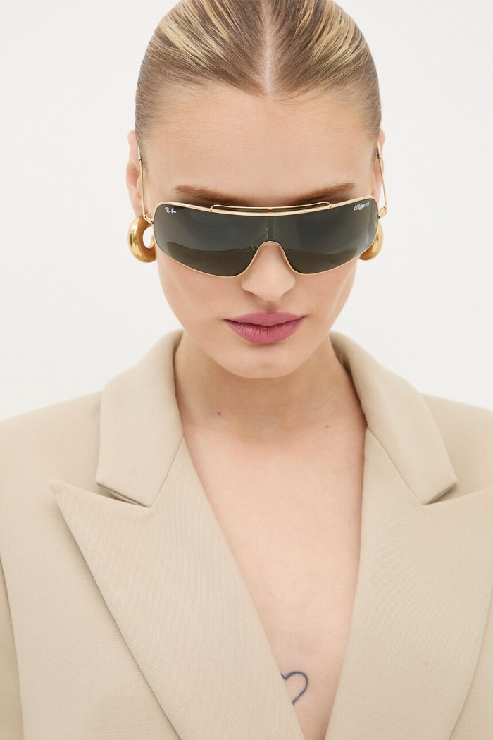 Ray-Ban occhiali da sole WINGS III a tinta unita oro 0RB3897.001.71