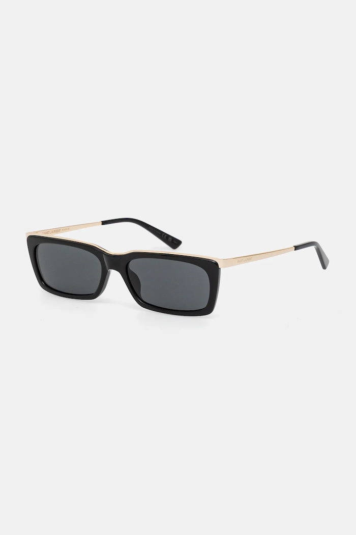 Saint Laurent okulary gładka z detalem czarny SL.766