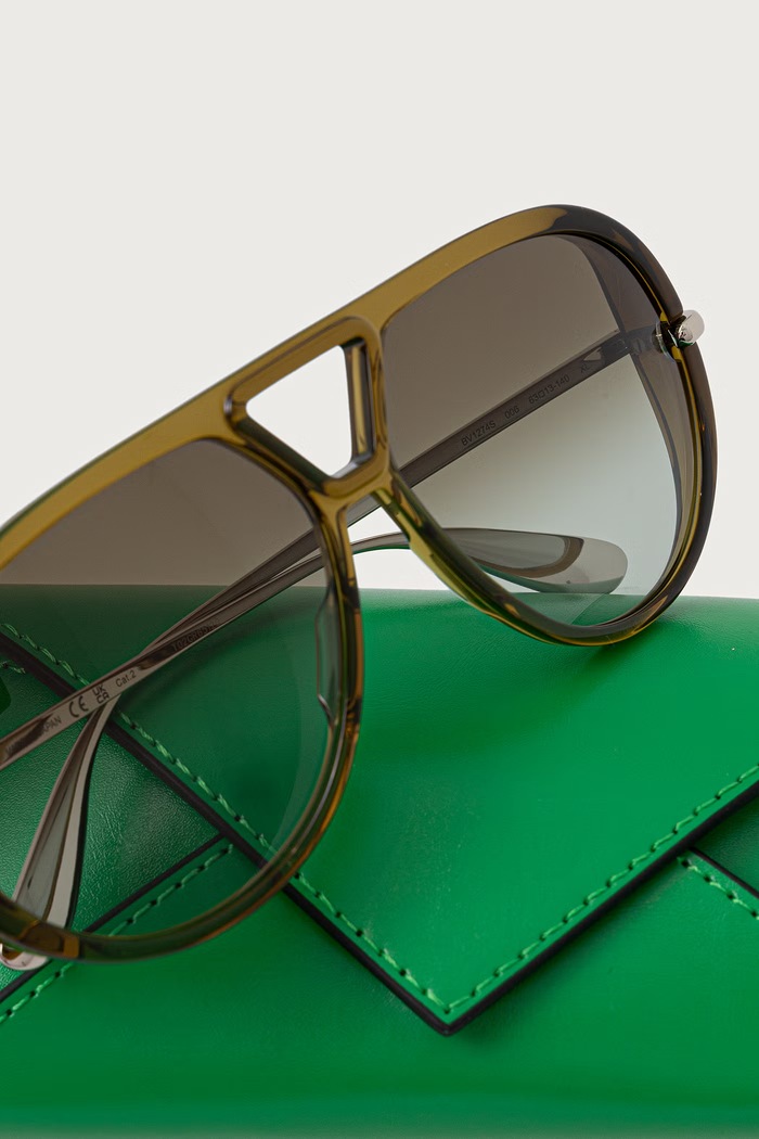 Okulary przeciwsłoneczne pilotki Bottega Veneta BV1274S zielony