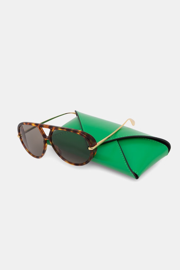 Bottega Veneta okulary przeciwsłoneczne pilotki BV1274S brązowy
