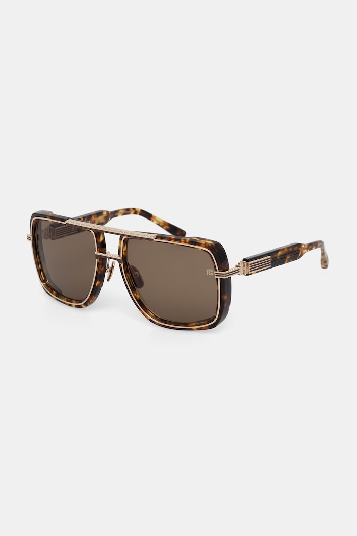 Balmain okulary przeciwsłoneczne pilotki jednolita brązowy BPS.160D