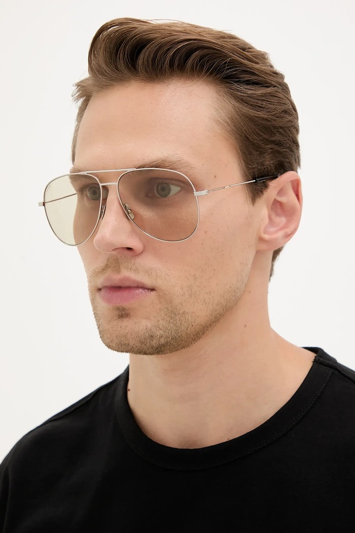 Saint Laurent okulary przeciwsłoneczne CLASSIC.11 srebrny AA00