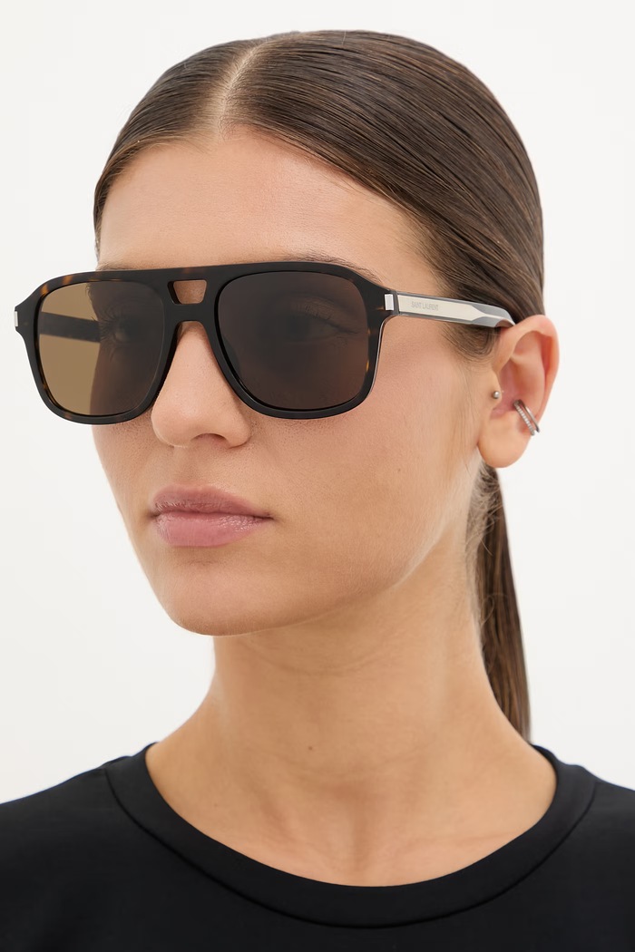 Accesorii Saint Laurent ochelari de soare aviator SL.881 maro