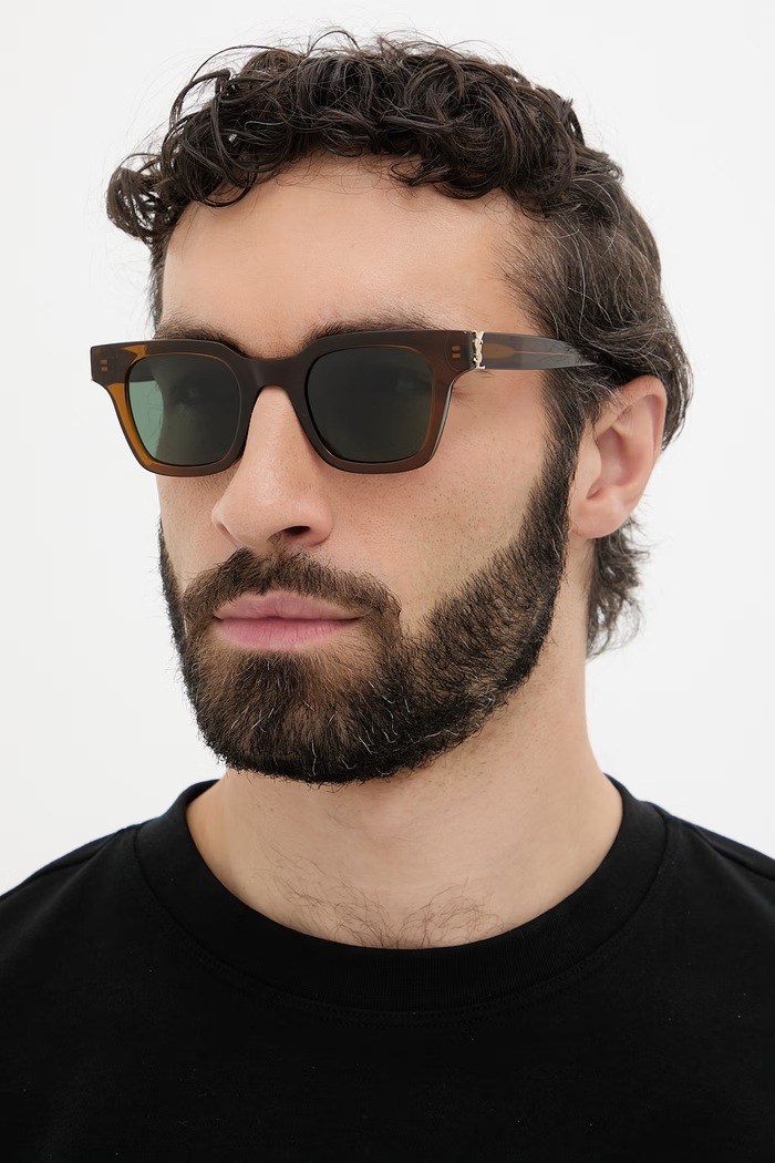 Saint Laurent štvorcové slnečné okuliare SL.M157 hnedá AA00