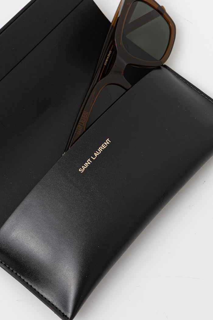 Saint Laurent štvorcové slnečné okuliare SL.M157 hnedá
