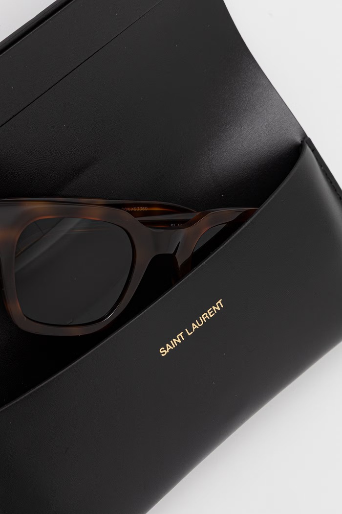 Saint Laurent štvorcové slnečné okuliare SL.M157 hnedá
