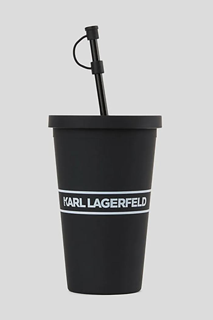 Pohárek s brčkem Karl Lagerfeld Essential To Go černá A1W42017
