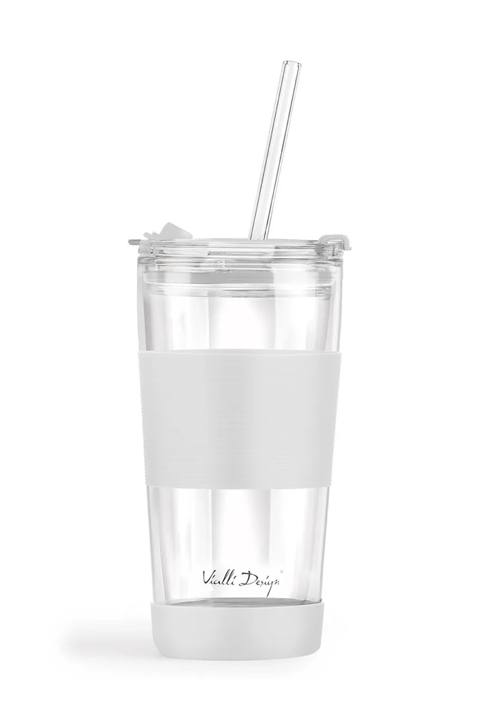 Ισοθερμική κούπα με καλαμάκι Vialli Design Fuori 600 ml πολύχρωμο 30404