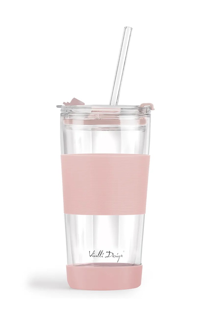 Pohárek s brčkem Vialli Design Fuori 600 ml vícebarevná 30411