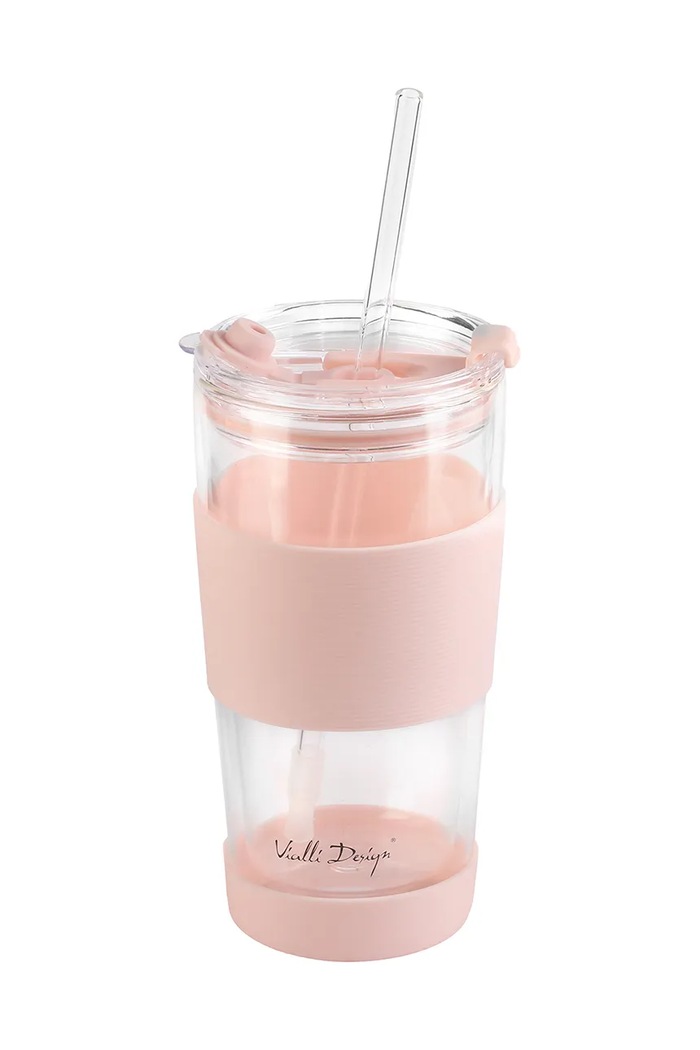 Lifestyle Pohárek s brčkem Vialli Design Fuori 600 ml 30411 vícebarevná