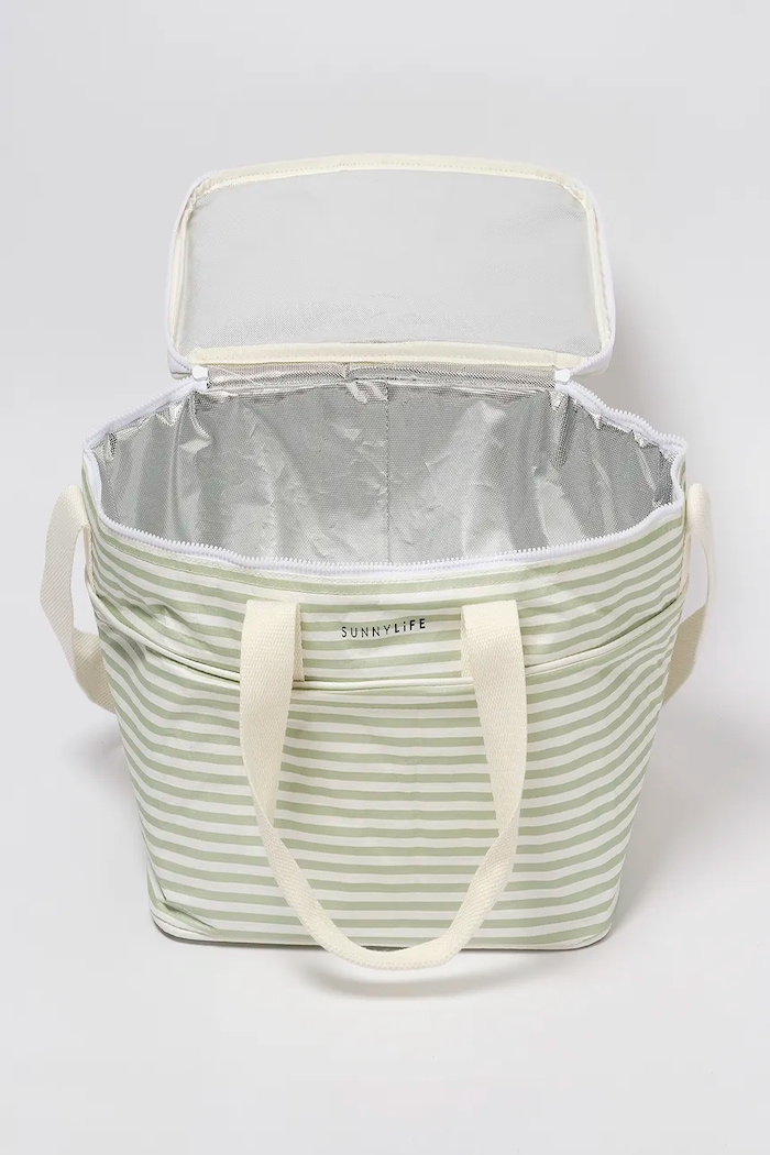 Lifestyle SunnyLife Geantă termică La Palma Sage Stripe 18,7 L S51NCBWS verde