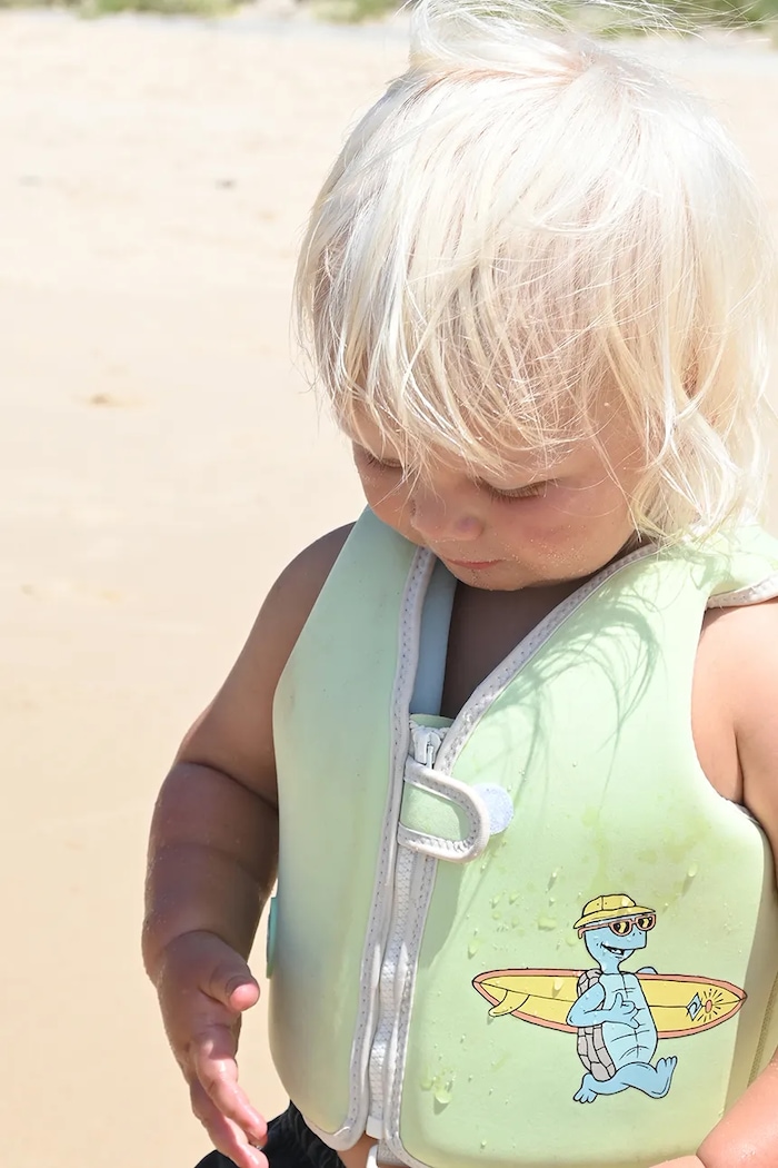 Vestă de înot pentru copii Shred Turtle Aqua x Rip Curl 1-2 years SunnyLife verde RCSVSSTA