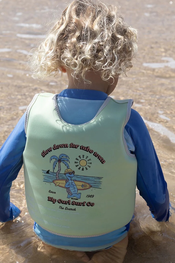 Vestă de înot pentru copii Shred Turtle Aqua x Rip Curl 3-6 years SunnyLife verde RCSVLSTA