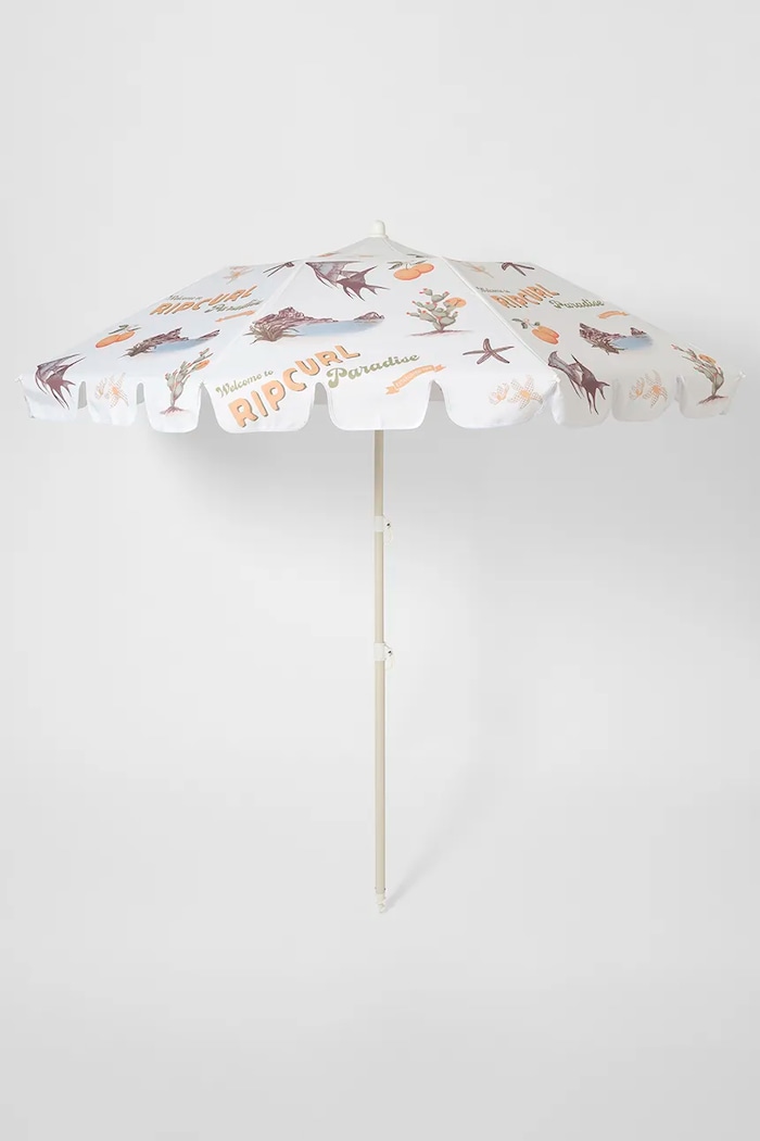 SunnyLife umbrelă de plajă Welcome to Paradise Chalk x Rip Curl bej RCBEAWPC
