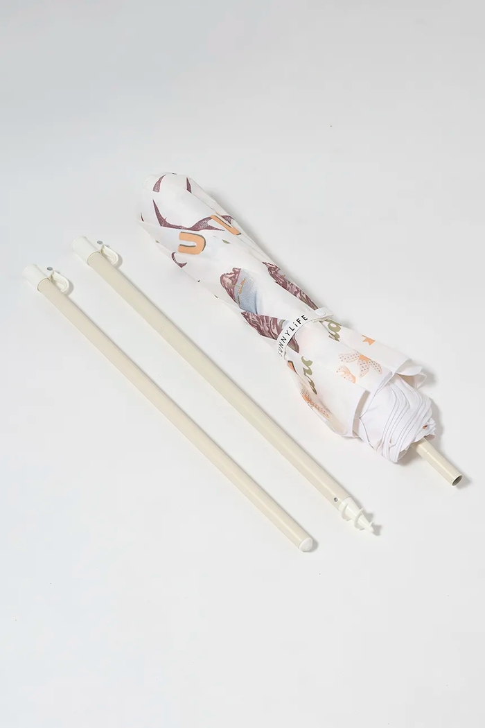 SunnyLife umbrelă de plajă Welcome to Paradise Chalk x Rip Curl RCBEAWPC bej