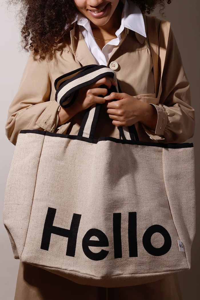 Bavlnená taška Design Letters Hello béžová 10502003NABLAHELLO