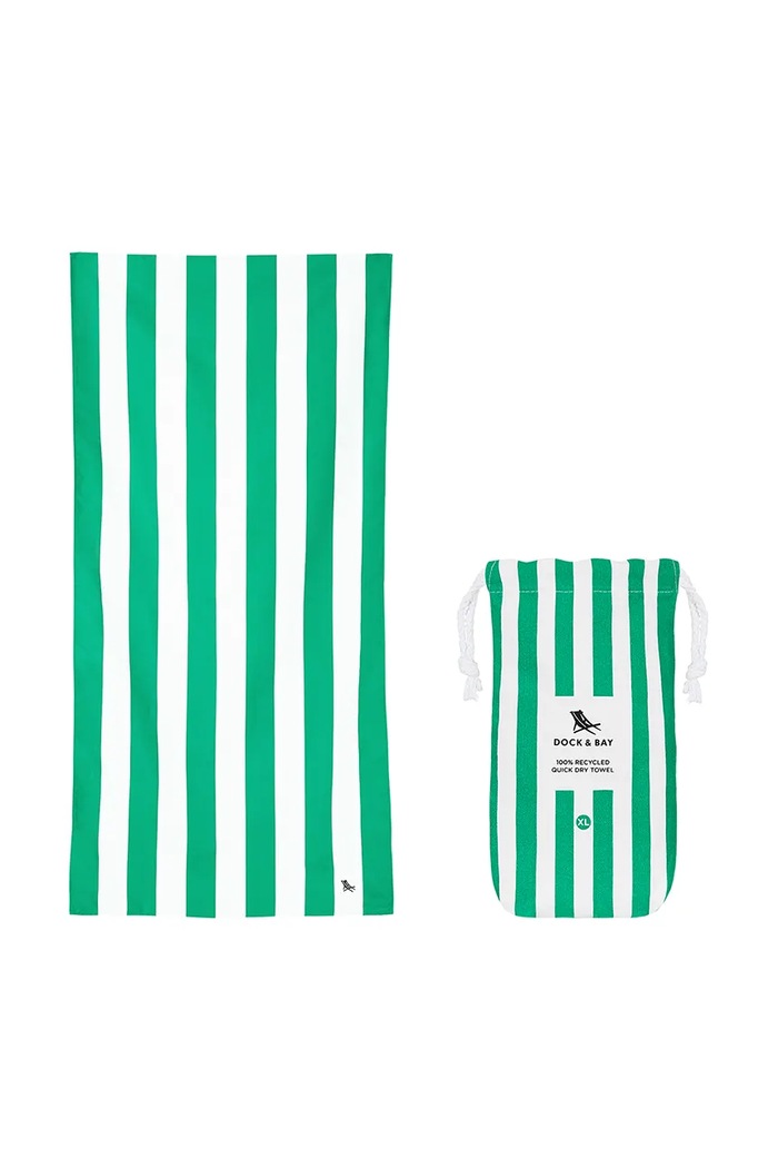 Dock & Bay ręcznik plażowy szybkoschnący Cancun Green 200 x 90 cm zielony TOWLB.CAB.XL.GREEN.R