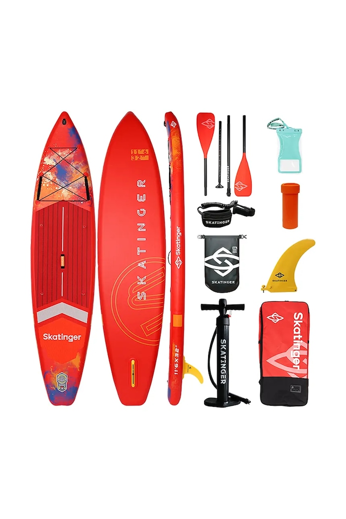Plavecká doska s príslušenstvom Skatinger SUP Interstellar Red 350 x 81 x 15 cm (11'6') oranžová WH224