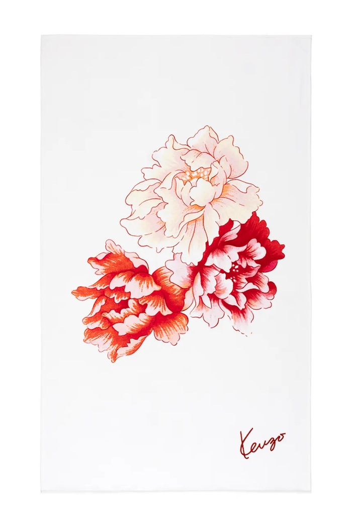Plážová osuška Kenzo K PEONY 100 x 170 cm biela 1058117