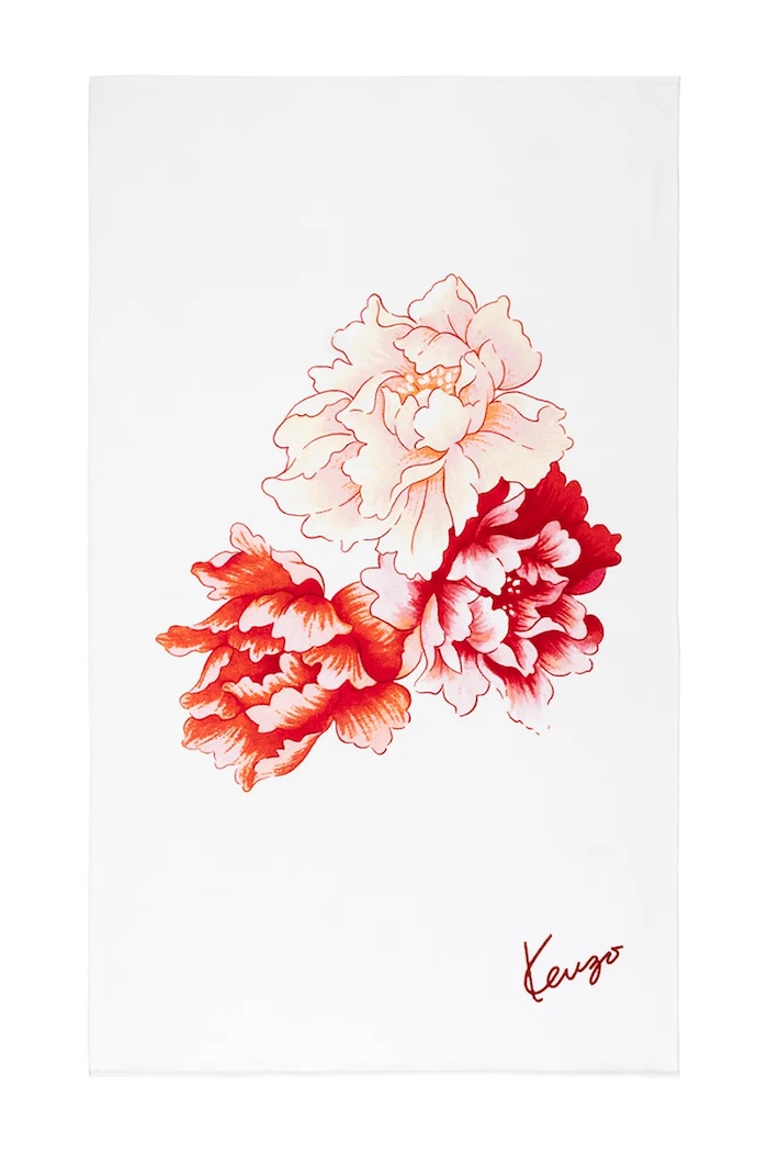Plážová osuška Kenzo K PEONY 100 x 170 cm biela 1058117