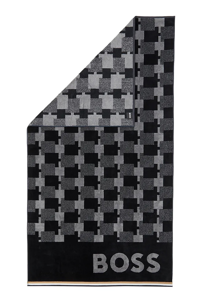 BOSS ręcznik plażowy bawełniany CUBO 90 x 160 cm 1063391 czarny AA00