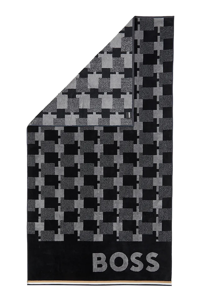 BOSS ręcznik plażowy bawełniany CUBO 90 x 160 cm 1063391 czarny AA00
