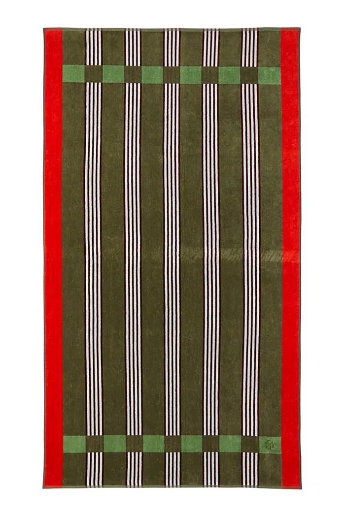 BOSS ręcznik plażowy bawełniany VENTO Kaki 90 x 160 cm zielony 1068044